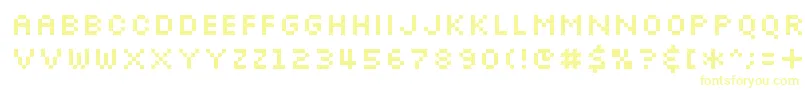 Шрифт Slkscr – жёлтые шрифты на белом фоне