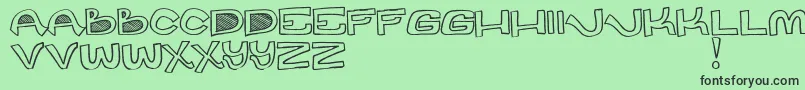 Fonte DesPot – fontes pretas em um fundo verde