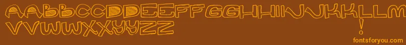 DesPot Font – Orange Fonts on Brown Background