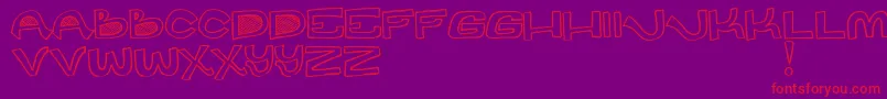 DesPot-fontti – punaiset fontit violetilla taustalla