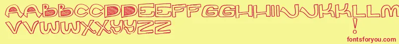DesPot Font – Red Fonts on Yellow Background
