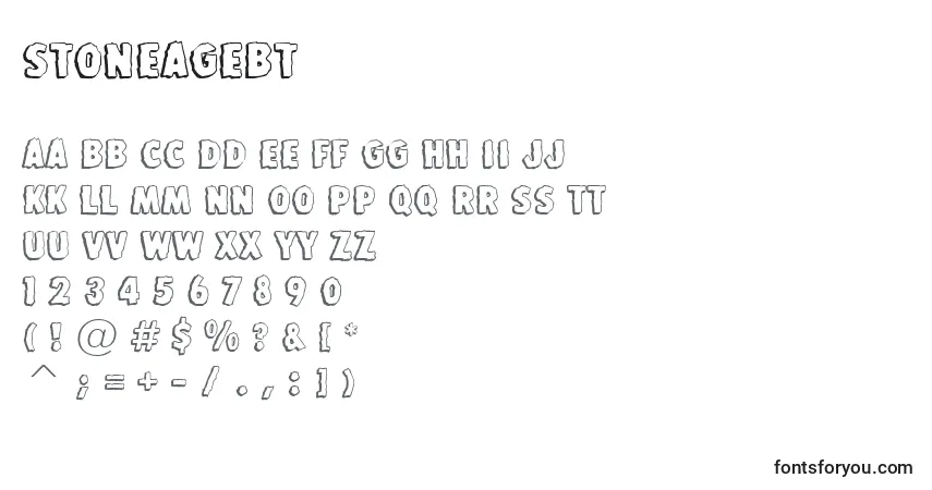 Schriftart StoneAgeBt – Alphabet, Zahlen, spezielle Symbole