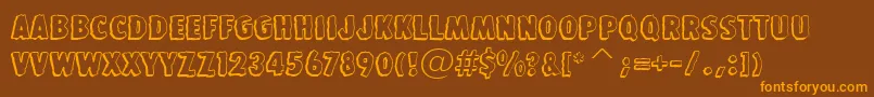 StoneAgeBt-Schriftart – Orangefarbene Schriften auf braunem Hintergrund