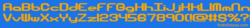 Police Hyperion – polices orange sur fond bleu