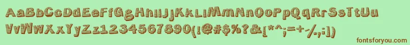 Jerrybuilt Font – Brown Fonts on Green Background