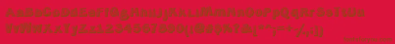 Jerrybuilt-Schriftart – Braune Schriften auf rotem Hintergrund