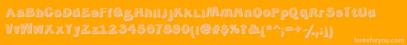 Jerrybuilt-Schriftart – Rosa Schriften auf orangefarbenem Hintergrund