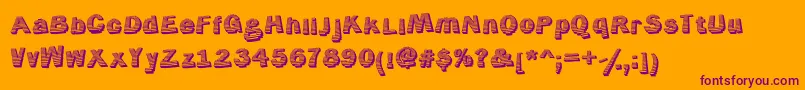 Czcionka Jerrybuilt – fioletowe czcionki na pomarańczowym tle