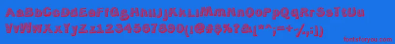 Jerrybuilt Font – Red Fonts on Blue Background