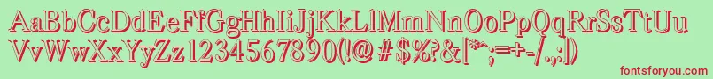 CasadshadowLightRegular Font – Red Fonts on Green Background