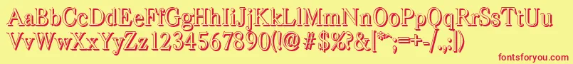 CasadshadowLightRegular Font – Red Fonts on Yellow Background