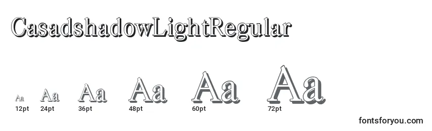 Размеры шрифта CasadshadowLightRegular