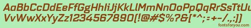 fuente Quarcaextbolditalic – Fuentes Marrones Sobre Fondo Verde