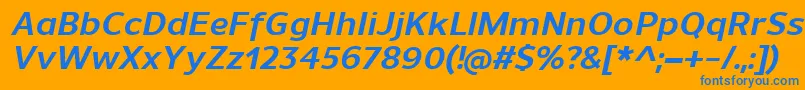 UnimanBolditalic Font – Blue Fonts on Orange Background