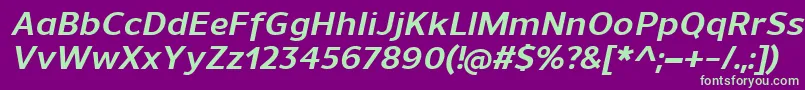 UnimanBolditalic Font – Green Fonts on Purple Background