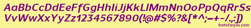 UnimanBolditalic Font – Purple Fonts on Yellow Background