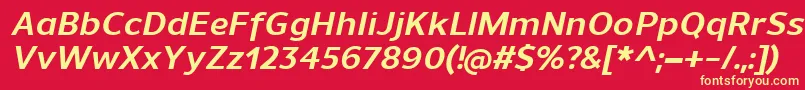 UnimanBolditalic Font – Yellow Fonts on Red Background