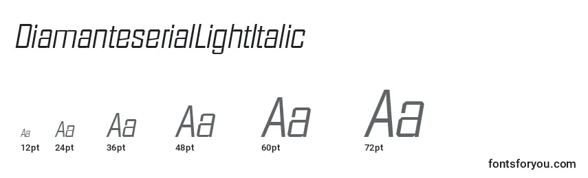 DiamanteserialLightItalic Font Sizes