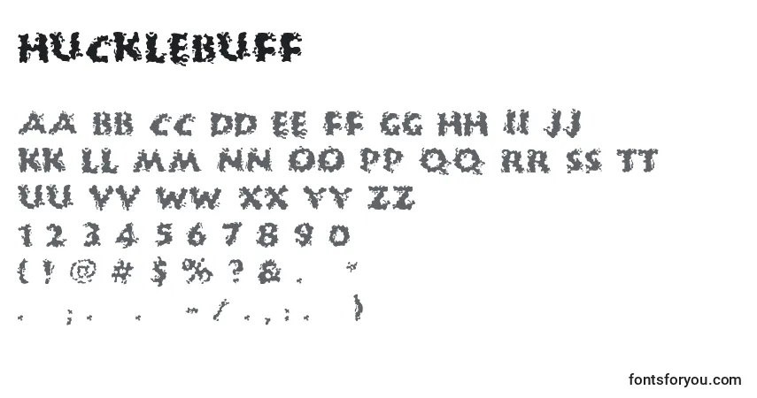 Schriftart HuckleBuff – Alphabet, Zahlen, spezielle Symbole
