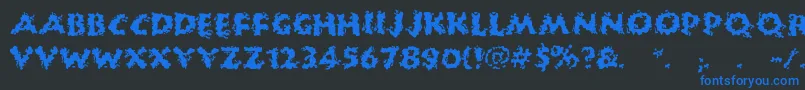 HuckleBuff Font – Blue Fonts on Black Background