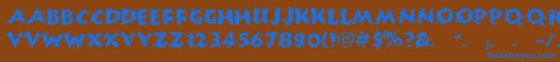 HuckleBuff Font – Blue Fonts on Brown Background