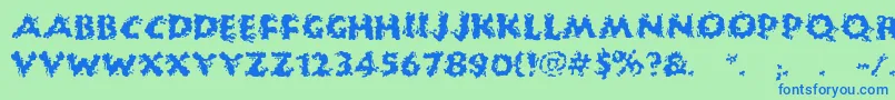 HuckleBuff Font – Blue Fonts on Green Background