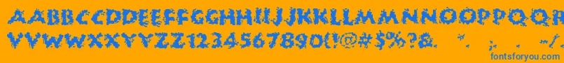 HuckleBuff Font – Blue Fonts on Orange Background