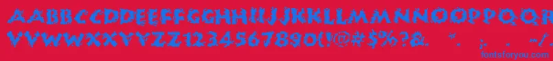 HuckleBuff Font – Blue Fonts on Red Background