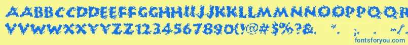 HuckleBuff Font – Blue Fonts on Yellow Background