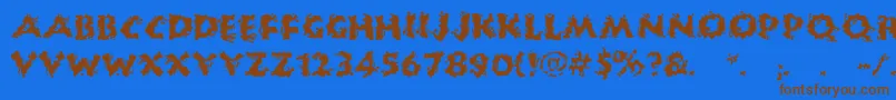 HuckleBuff Font – Brown Fonts on Blue Background