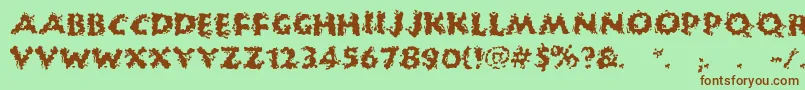 HuckleBuff Font – Brown Fonts on Green Background