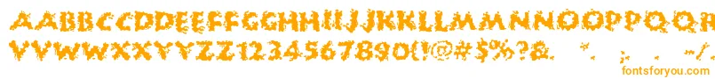 HuckleBuff-Schriftart – Orangefarbene Schriften auf weißem Hintergrund