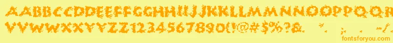 HuckleBuff Font – Orange Fonts on Yellow Background