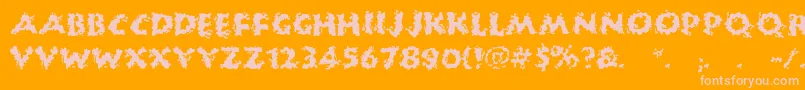 HuckleBuff-Schriftart – Rosa Schriften auf orangefarbenem Hintergrund