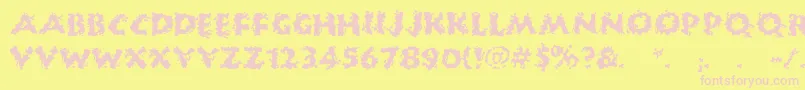 HuckleBuff Font – Pink Fonts on Yellow Background