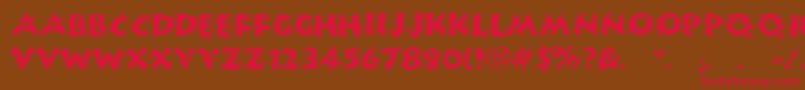 Шрифт HuckleBuff – красные шрифты на коричневом фоне