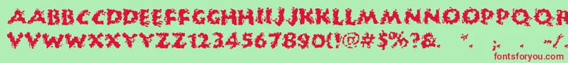 HuckleBuff Font – Red Fonts on Green Background