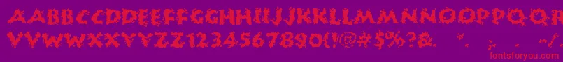 フォントHuckleBuff – 紫の背景に赤い文字