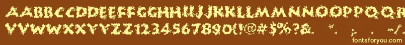 HuckleBuff Font – Yellow Fonts on Brown Background