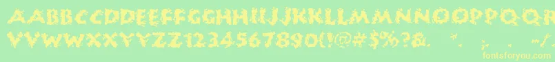 HuckleBuff Font – Yellow Fonts on Green Background