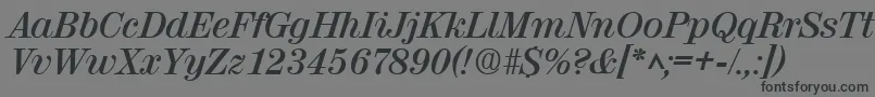 Czcionka ValenciaBoldItalic – czarne czcionki na szarym tle