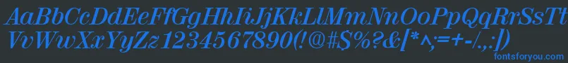 ValenciaBoldItalic Font – Blue Fonts on Black Background