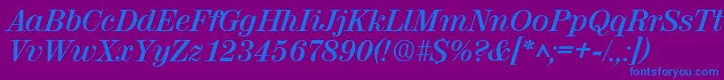 ValenciaBoldItalic Font – Blue Fonts on Purple Background