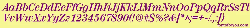 ValenciaBoldItalic Font – Purple Fonts on Yellow Background