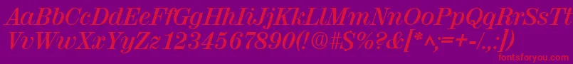 ValenciaBoldItalic Font – Red Fonts on Purple Background