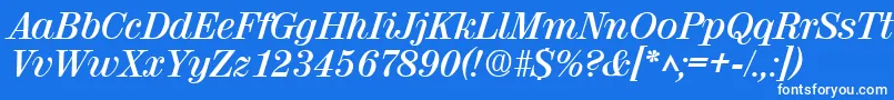 ValenciaBoldItalic Font – White Fonts on Blue Background