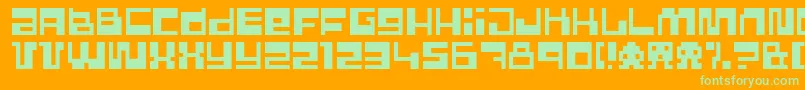 PixelPower Font – Green Fonts on Orange Background