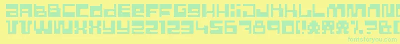 Police PixelPower – polices vertes sur fond jaune