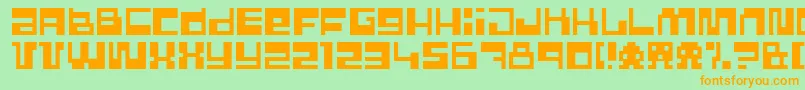 Police PixelPower – polices orange sur fond vert