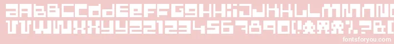 PixelPower-Schriftart – Weiße Schriften auf rosa Hintergrund